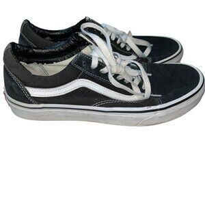 Vans classic black white lace up low sneakers shoes 9